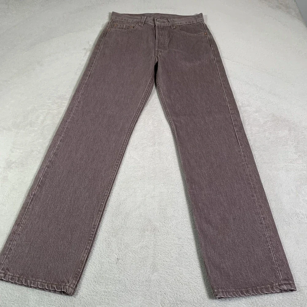 Vintage Levis 501 Jeans Mens 29x30 Brown Mauve Straight Made In‎ USA 90s NEW